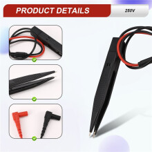 SMD Chip Test Clip Meter Lead Probe Multimeter Tweezer Capacitor Resistance