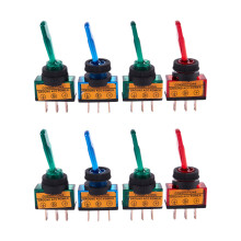 8PC 12V 20A LUZ ILUMINADA INTERRUPTOR de CONTROL INTERRUPTOR de COCHE DAsH SPsT en / OFF