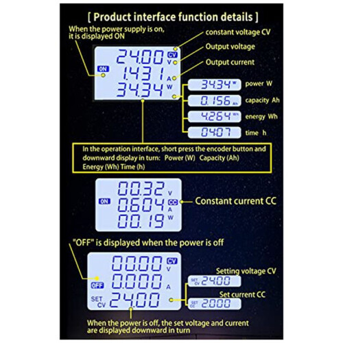 Alimentation  Variable Buck Boost Converter RéGulateur de Tension Variable CC CV 0.6-36V Bench Power Module 1