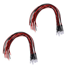 20Pcs 5mm Pre-Wired Diffused LED Diodes Light 20Ma 3-6V White