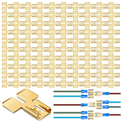 Double Back Spade Connector Quick Disconnect Electrical Two-Way Wire Terminal Adapter Male Single Female Tag A 1