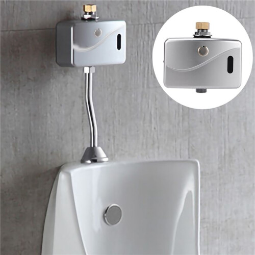 2X Automatic Electric Urinal Flush Valve Sensor&Manual 2 Function Exposed Wall Mount DC6V Urine Flushing 1