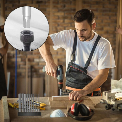 10Pc 1/4 Inch Hex Bits Driver Tamper Proof Security Drill Magnetic Bit Set Torx Screwdriver Flat  High Quality 100mm