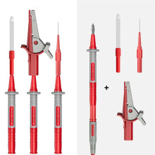 Kit de Cordons de Test pour Multimètre Câble de Test Fiche Banane 4 mm avec Pince Sonde de Perforation de Fil pour Test Électrique