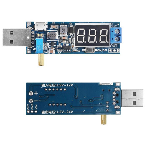 6Pcs USB Buck Boost Converter 3.5V-12V to 1.2V-24V - Step  Step Down Power Supply Module Voltage Regulator 2