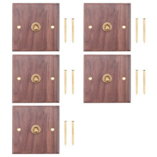 5X Retro American Industrial Style Light Socket, Solid Wood Brass Toggle Plate,Antique Home Stay (1)