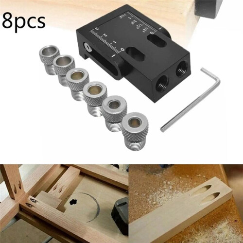 15-Degree Angle Woodworking Oblique Hole Locator 8Pc Angle Drill Guide Set DIY for Woodworking Tools. 1