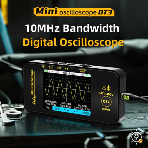 Handheld Oscilloscope 3.2Inch TFT Display 10MHz Bandwidth Automotive Oscilloscope 48MSa/S Sampling Rate Trigger Function 2
