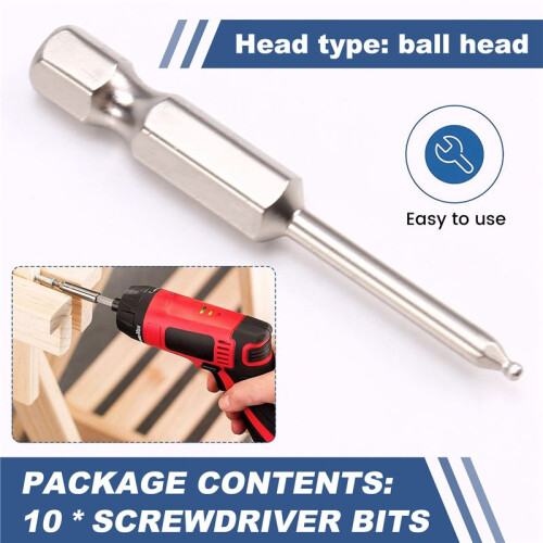 Magnetic Hex Wrench Drill Bits  End Hex Screwdriver Bits Set 100mm Long  Driver Bit 1/4 Inch Hex-Shank 1