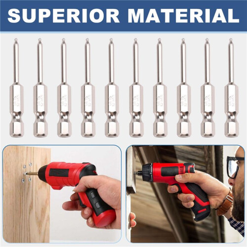 Magnetic Hex Wrench Drill Bits  End Hex Screwdriver Bits Set 100mm Long  Driver Bit 1/4 Inch Hex-Shank 1