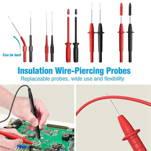 25PCS Multimeter Test Leads Kit, Test Leads Set with Replaceable Alligator Clips,Wire Piercing Probes, Alligator Clips 2