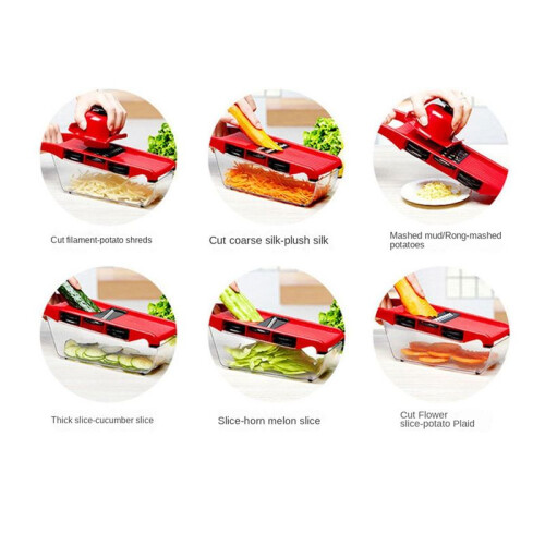 Multi-Function Vegetable Cutter Mandoline Slicer 6 Blades Grater Potato Peeler Kitchen Gadget 2
