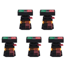 5X AC 220V Yellow Light -OFF START STOP Momentary Push Button 1 NO 1 NC