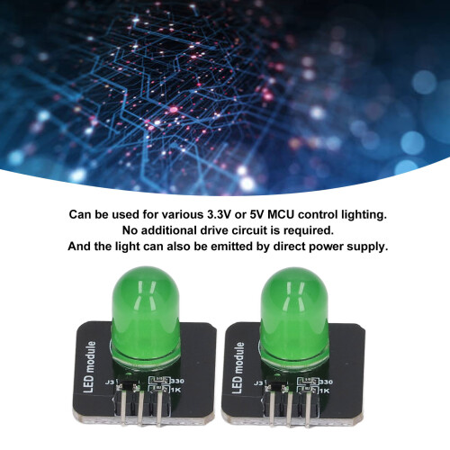 10Pcs Green LED Module 10mm 3.3V‑5V Decorative Light Board 2