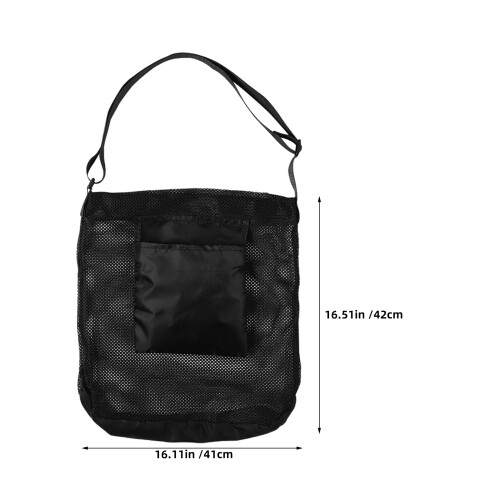 3Pcs Black Mesh Mushroom Picking Bag Adjustable Garden Storage 1