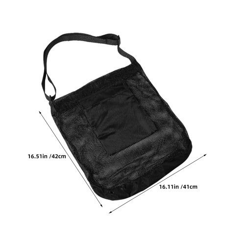 3Pcs Black Mesh Mushroom Picking Bag Adjustable Garden Storage 2