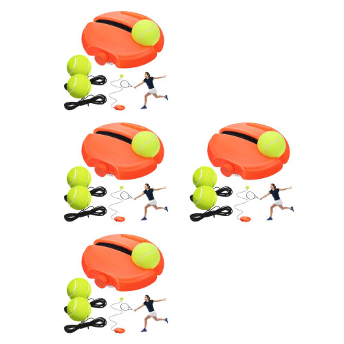 4Sets Tennis Training Tool Mit Stabiler Basis Und Rückprallball Orange 2