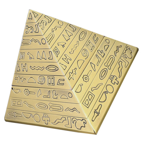 4Stk Multifunktionaler Aschenbecher Pyramide Gold Metall Büro 1