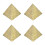 4Stk Multifunktionaler Aschenbecher Pyramide Gold Metall Büro 6