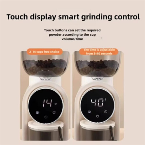 Automatic Electric Coffee Grinder Burr Mill with Visual Bean Storage for Espresso, American Coffee A US Plug 1