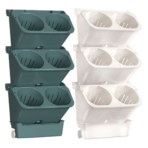 Space Efficient Wall Hanging Planter With Auto Watering-White 1