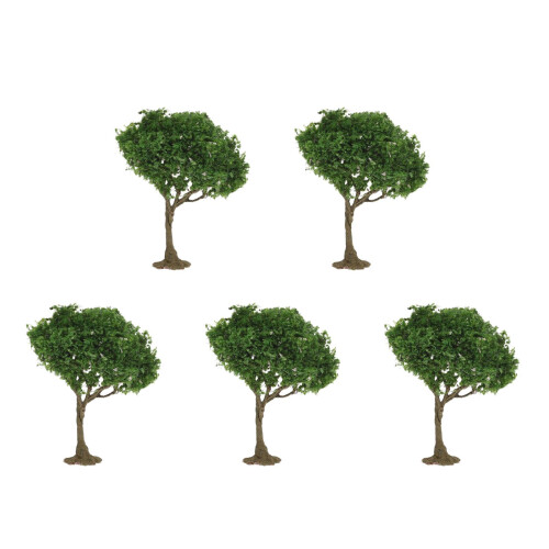 5Pcs Plastic Mini Trees Green for Dollhouse Model Railroad Scenery 1