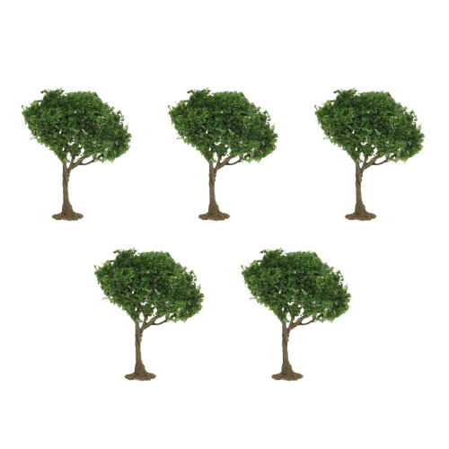 5Pcs Plastic Mini Trees Green for Dollhouse Model Railroad Scenery 2