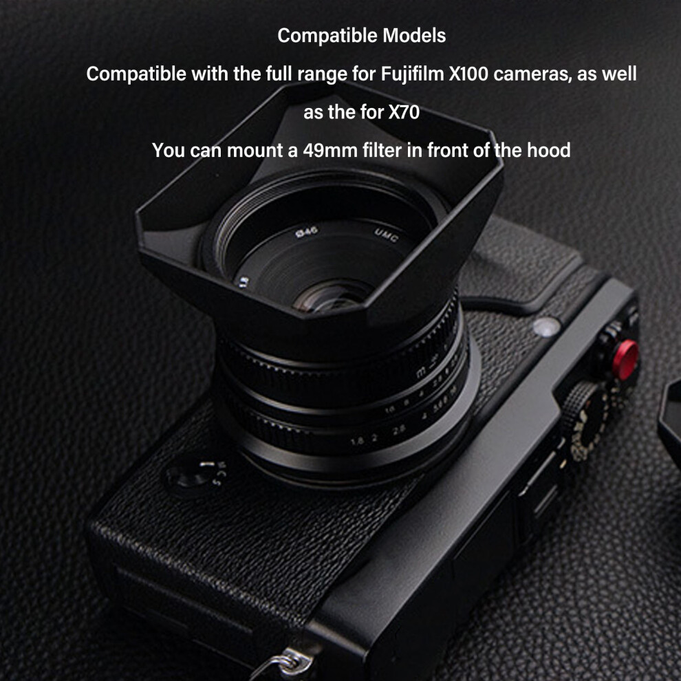 Square Lens Hood For Fujifilm X100 49Mm Black 7340572015402
