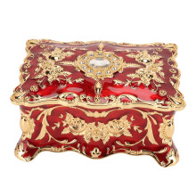 Caja organizadora de joyas, caja de regalo para guardar recuerdos, material resistente a la oxidación, grabado con patrón floral, caja de baratijas