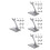32Pièces Support Avion Plastique Gris Stable Pour Présentation Modèles 6