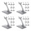 32Pièces Support Avion Plastique Gris Stable Pour Présentation Modèles 10