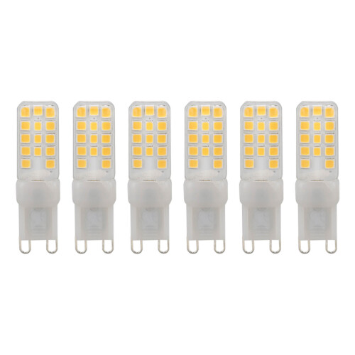 Pacote com 6 lâmpadas G9LED 5W 450LM reguláveis em alumínio