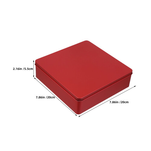 2Pièces Boîte En Étain Rouge Grande Pour Rangement 1