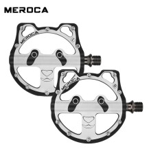 MEROCA Bicycle Pedal Panda Shape 1 Bearing Aluminum Alloy Folding Bike Pedal Non-Slip MTB Road Bike Pedal