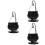 3Sets Black Ceramic Iron Hanging Cauldron Wax Melt Burner for Home 8
