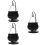 3Sets Black Ceramic Iron Hanging Cauldron Wax Melt Burner for Home 9