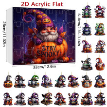 (Style 4)Calendrier compte à rebours Halloween avec fantômes de dessin animé décoration acrylique pour cadeaux de fête
