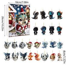 (Style Q)Mini ornement acrylique dragon compte à rebours de Noël cadeau pour décoration vacances