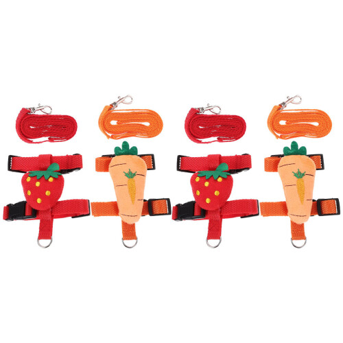 20Pcs Adjustable Small Pet Harness Set Polyester Bunny Rabbit Leash 1