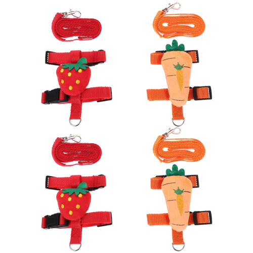 20Pcs Adjustable Small Pet Harness Set Polyester Bunny Rabbit Leash 2