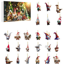(Style F)Ornement acrylique nain de Noël avec style pour décoration de vacances et cadeau