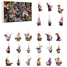 (Style E)Ornement acrylique nain de Noël avec style pour décoration de vacances et cadeau
