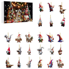 (Style D)Ornement acrylique nain de Noël avec style pour décoration de vacances et cadeau