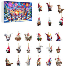 (Style B)Ornement acrylique nain de Noël avec style pour décoration de vacances et cadeau