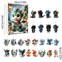 (Style A)Mini ornement acrylique dragon compte à rebours de Noël cadeau pour décoration vacances