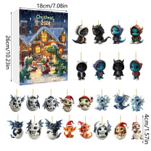 (Style D)Mini ornement acrylique dragon compte à rebours de Noël cadeau pour décoration vacances
