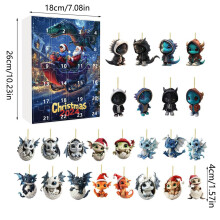 (Style M)Mini ornement acrylique dragon compte à rebours de Noël cadeau pour décoration vacances