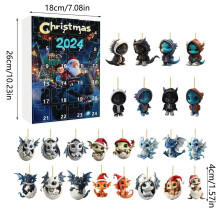 (Style H)Mini ornement acrylique dragon compte à rebours de Noël cadeau pour décoration vacances