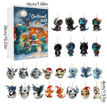 (Style F)Mini ornement acrylique dragon compte à rebours de Noël cadeau pour décoration vacances