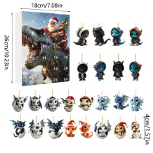 (Style J)Mini ornement acrylique dragon compte à rebours de Noël cadeau pour décoration vacances